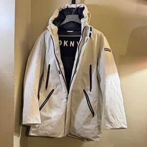 DKNY Men's Performance Jacket in White and Black